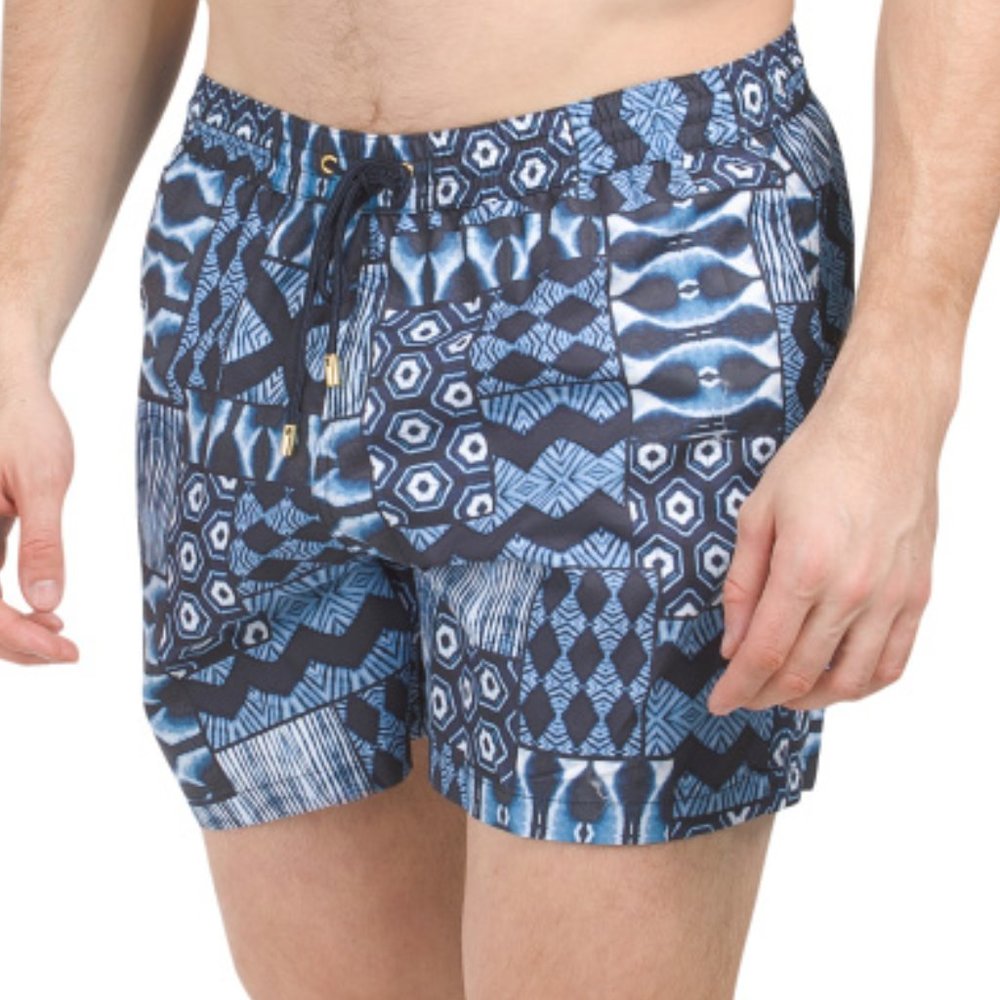 Bleu Rod Beattie Aztec Tie Dye Printed Swim Trunks NWT